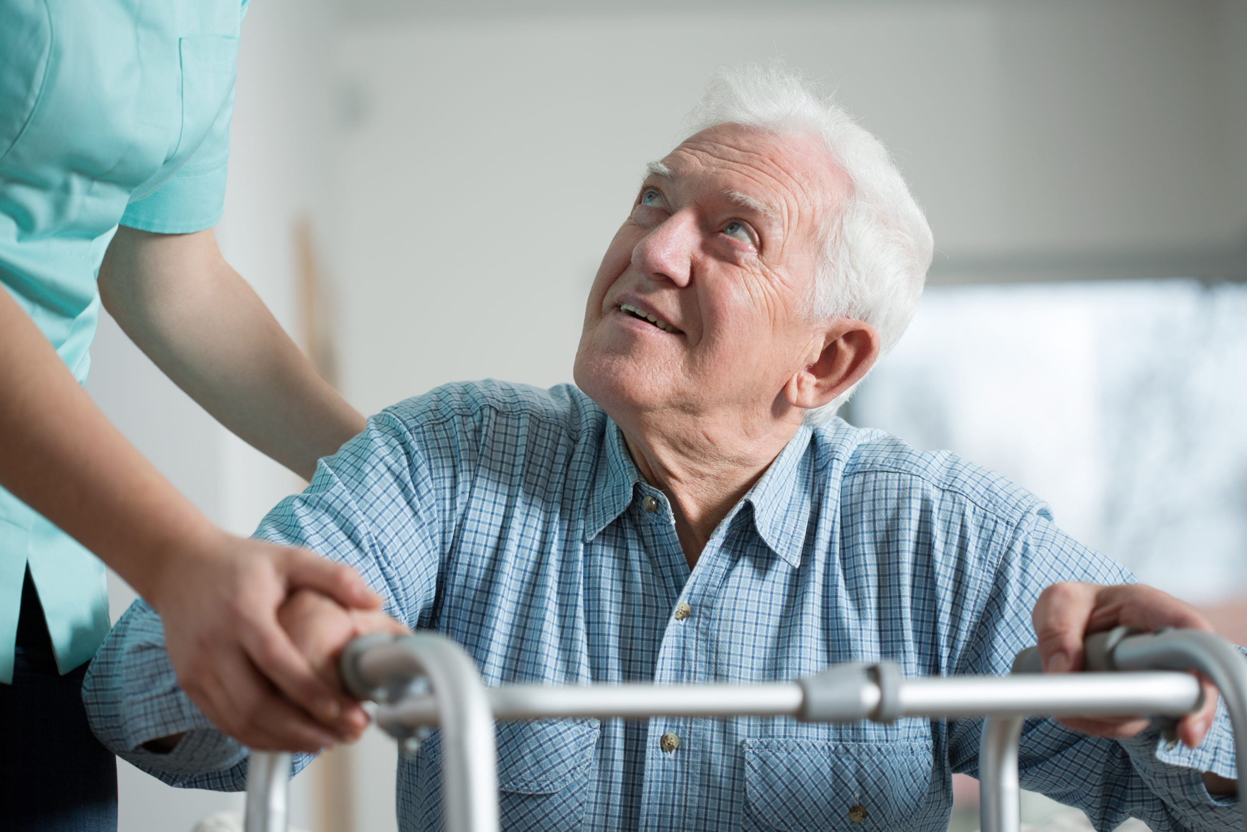 Outpatient rehab man with walker